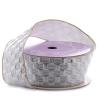 2 1/2" X10 Yards Silver Quilted Shaped Metallic Ribbon view 1