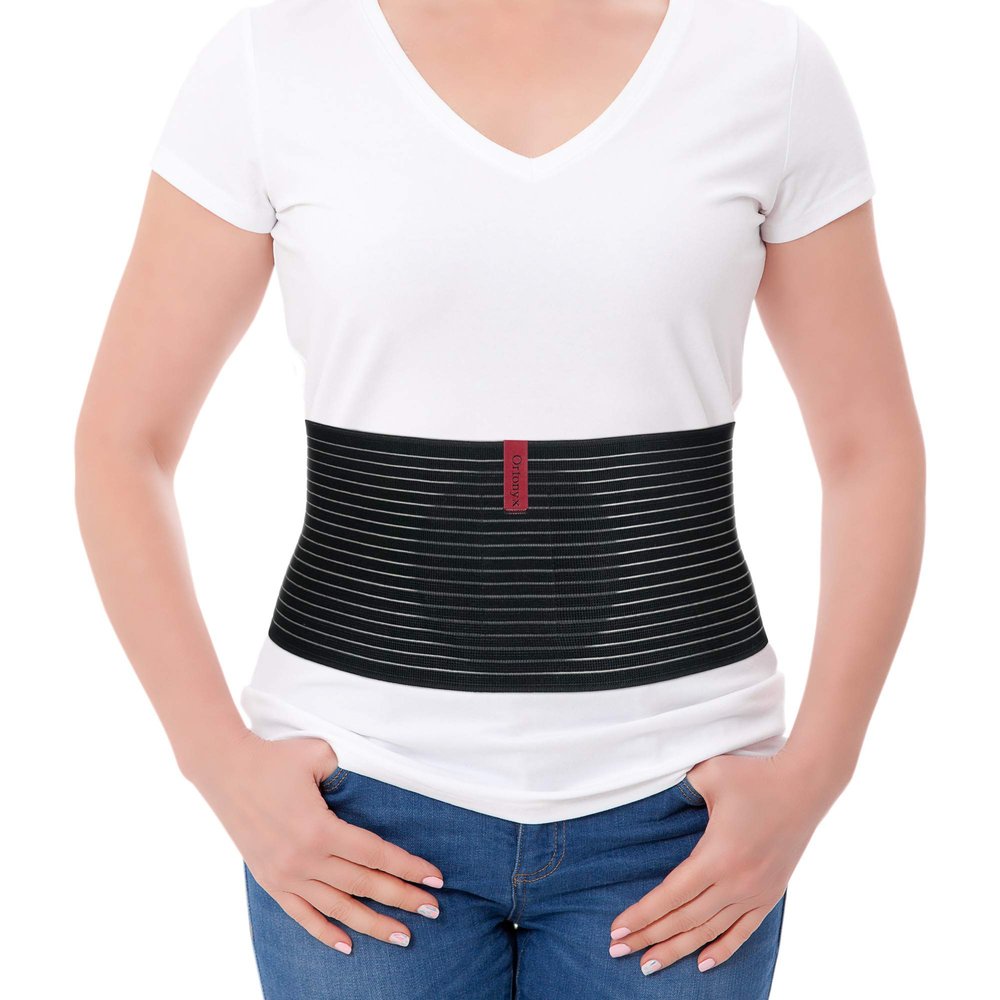 ORTONYX Umbilical Hernia Belt for Women and Men - Abdominal Support Binder with Compression Pad - Navel Ventral Epigastric Incisional and Belly Button Hernias Surgery Prevention Aid (Small - Medium)
