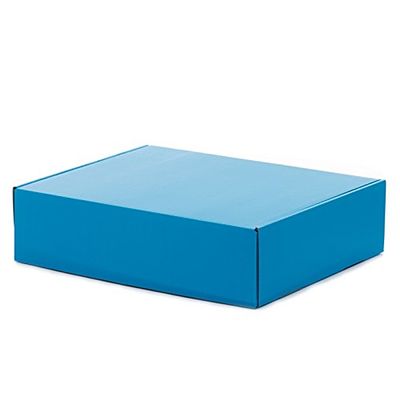 50ea - 10 X 8 X 4 Blue Corrugated Tuck Top Box
