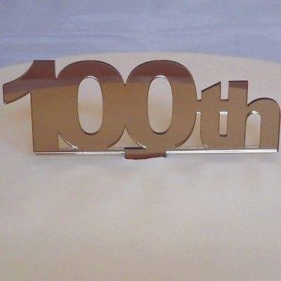 100th Celebration Cake Topper - Bronze Mirror, 10 cm
