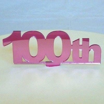 100th Celebration Cake Topper - Pink Mirror, 15 cm