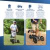 KneeRover Quad HC All Terrain Knee Scooter with Flat Free Wheels for Adults and Kids - Foot Surgery Knee Walker for Broken Ankle Foot Injuries Recovery - Best Knee Crutch Alternative (Matte Black) view 2