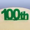 100th Celebration Cake Topper - Green, 15 cm view 1