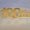 100th Celebration Cake Topper - Gold Mirror, 10 cm view 1