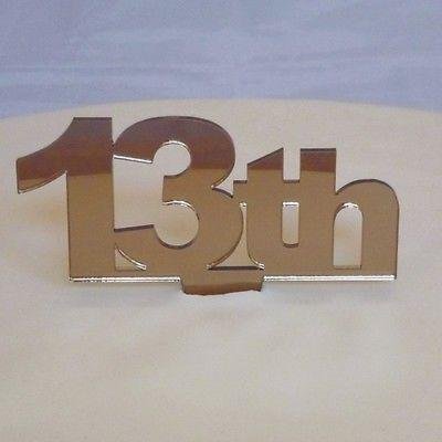 13th Celebration Cake Topper - Bronze Mirror, 15 cm