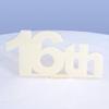 16th Celebration Cake Topper - White, 10 cm view 1