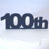 100th Celebration Cake Topper - Black, 10 cm view 1