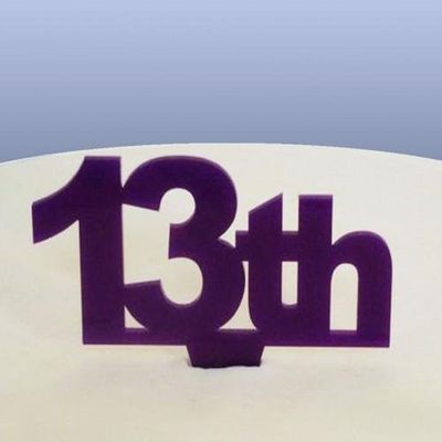 13th Celebration Cake Topper - Purple, 10 cm