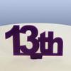 13th Celebration Cake Topper - Purple, 10 cm view 1