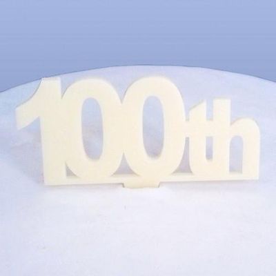 100th Celebration Cake Topper - White, 15 cm