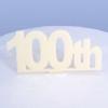 100th Celebration Cake Topper - White, 15 cm view 1