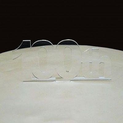 100th Celebration Cake Topper - Clear, 10 cm