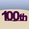 100th Celebration Cake Topper - Purple, 10 cm view 1