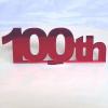 100th Celebration Cake Topper - Red Mirror, 10 cm view 1