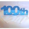 100th Celebration Cake Topper - Blue Mirror, 15 cm view 1