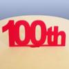 100th Celebration Cake Topper - Pink, 15 cm view 1