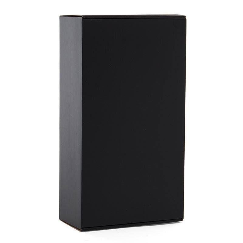 10ea - 13-1/8 X 7-1/8 X 3-1/2 Black Corrugated Tuck Top Box-Pk