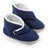 Mens Edema Boots  Extra Wide & Roomy Swollen Foot Shoes  Soft Adjustable Slippers for Sensitive Skin & Diabetic Feet Relief (Large 11-12, Navy) view 1