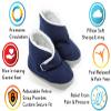Mens Edema Boots  Extra Wide & Roomy Swollen Foot Shoes  Soft Adjustable Slippers for Sensitive Skin & Diabetic Feet Relief (Large 11-12, Navy) view 2