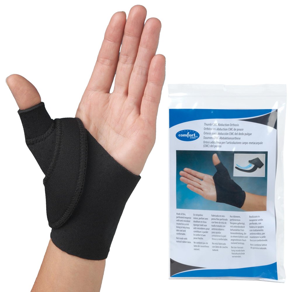 Comfort Cool Thumb CMC Abduction Splint, Large, Right Hand, Thumb Brace for CMC Joint Support, Moldable Thumb Wrap, Supports Without Limiting Finger Movement, Lightweight & Washable