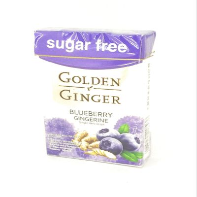 Golden Ginger Herb Drops Blueberry Gingerine (sugar free), 45 Gram (Pack of 2)