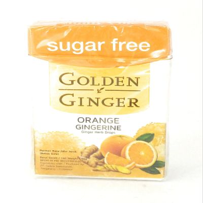 Golden Ginger Herb Drops Orange Gingerine (sugar free), 45 Gram (Pack of 4)