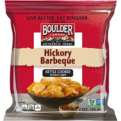 Boulder Canyon, Hickory Barbeque Kettle Cooked Potato Chips, 2.0 oz. (8 count)