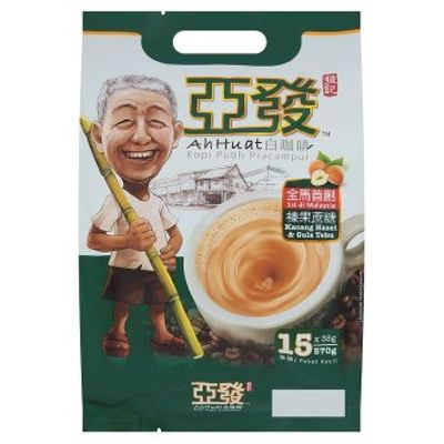 Ah Huat White Coffee (Hazalnut & Sugar Cane 15 x 38g, 3 Pack)