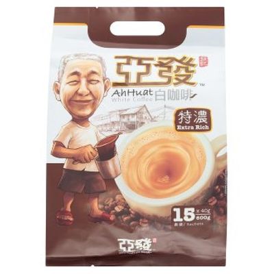 Ah Huat White Coffee (Extra Rich 15 x 40g, 1 Pack)