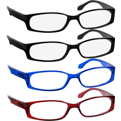 TruVision Readers Reading Glasses - 9503H - 2Black-Red-Blue-500
