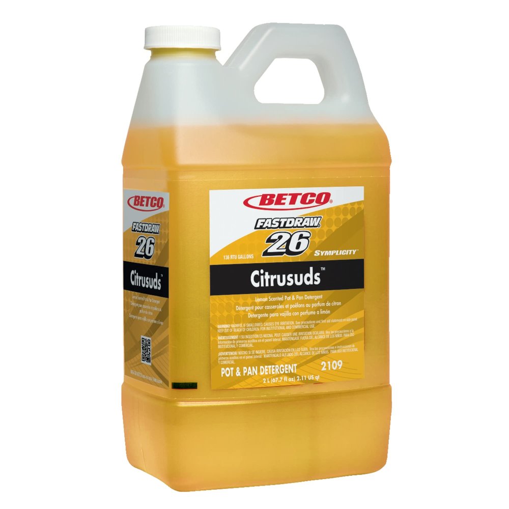 Betco Symplicity Citrusuds Concentrated Pot & Pan Detergent, Citrus Floral Scent, 67.6 Oz Bottle, Case Of 4