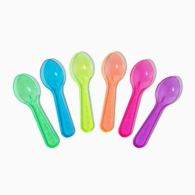 [3,000 Count] Transparent Mixed Mini Tasting Spoons - 3 Inch NEW 6 Color Disposable Plastic Spoons for Sampling Food, Ice Cream, or Spices - Frozen Dessert Supplies
