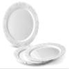 " OCCASIONS " 150 Piece set (25 Guests) Vintage Wedding Party Disposable Dinnerware Set Plastic Plates 10.25'', 7.5'' + Silverware w/double fork (Portofino Plain White) view 2