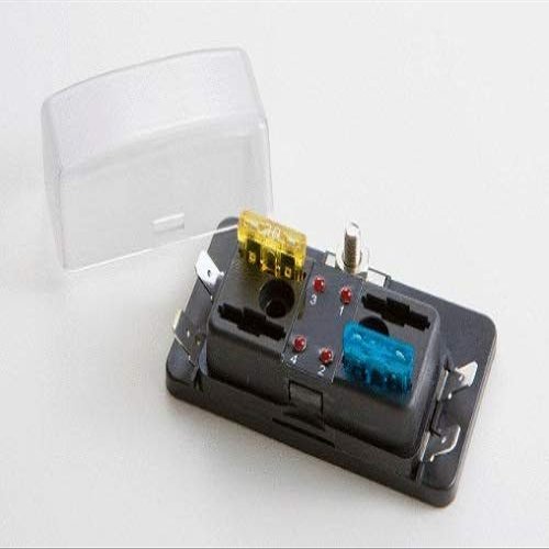 WirthCo 31074 4-Position ATO/ATC Fuse Panel with Led Indicators and Cover-Retail Pkg