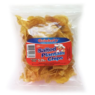 CRICKET'S Chifles Platanitos Salados150 gr. - 2 Pack | Salted Plantain Chips 5.29 oz. - 2 Pack - Product of Peru.