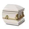 Titan Casket Elegant Orion Series Funeral Casket for Humans - Handcrafted Steel Casket, Luxurious White and Gold Finish & White Crepe Interior, 20-Gauge Steel Adult Size, Adjustable Bed, Gasket Seal view 3
