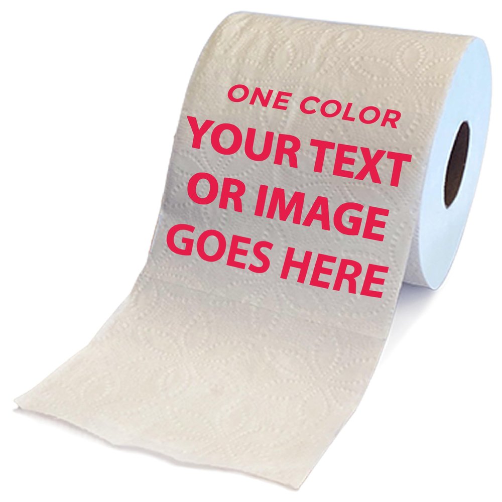 Printed TP Custom Personalized Printed Toilet Paper Gag Gift Set - Funny Toilet Paper Roll for Special Event, Prank, Surprise, Novelty Gift, Entire Roll - Customize With Photo, Text, Artwork - 2 Pack