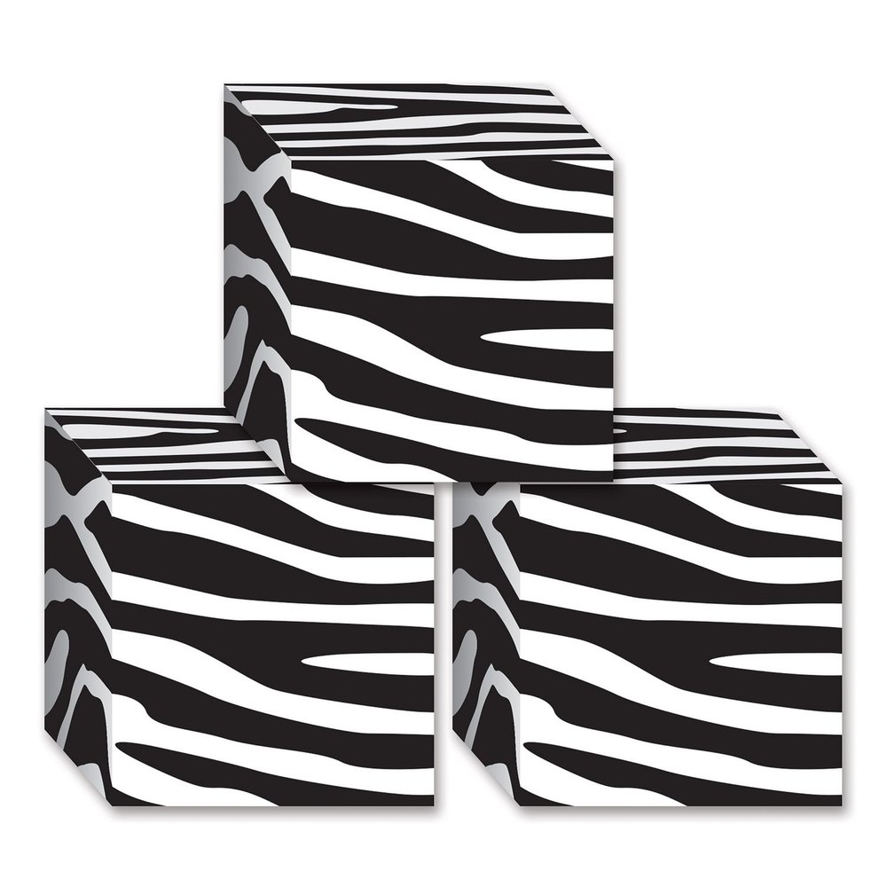 Club Pack Zebra Print Favor Boxes Pack of 3, Case Contains 12 Packs (36 Zebra Print Favor Boxes)