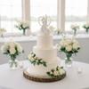 Wedding Collectibles Iridescent Rose Pearl and Heart Wedding Cake Topper view 2