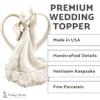 Wedding Collectibles Iridescent Rose Pearl and Heart Wedding Cake Topper view 3