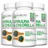 Allied Life Spirulina and Chlorella | Organic Chlorophyll Vegan Protein Powder Green Superfood Capsules | Natural Immune Support (3 Bottle Pack) view 1