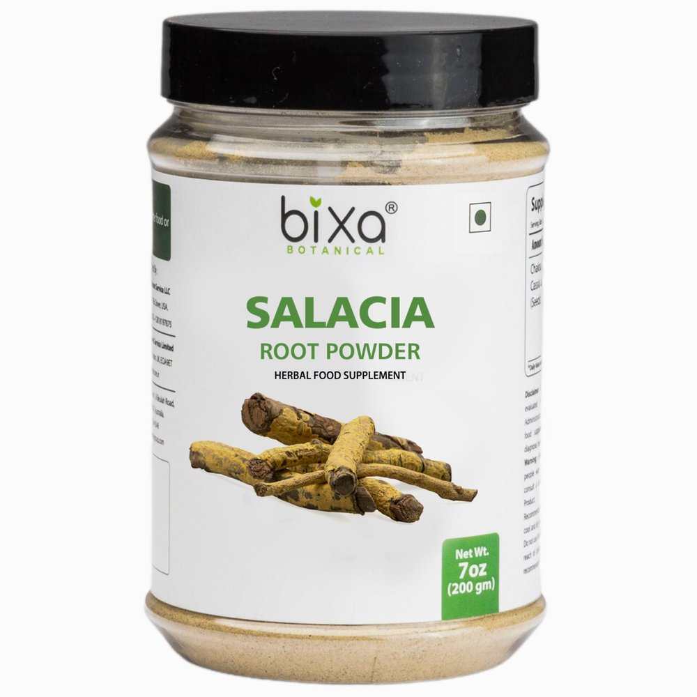 bixa BOTANICAL Salacia Root Powder | Salacia Reticulata | 200 Grams / 7 OZ |Ayurvedic Herbal Supplement | Gluten Free, Non-GMO, Steam Treated, Vegan, 100% Pure.