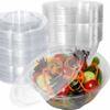 32oz Clear Disposable Salad Bowls with Lids (12 Pack) - Clear Plastic Disposable Salad Containers for Lunch To-Go, Salads, Fruits, Airtight, Leak Proof, Fresh, Meal Prep | Rose Bowl Container (32oz) view 1