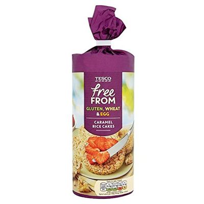Tesco Free From Caramel Rice Cakes 165G