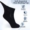 +MD Diabetic Socks for Men Women-6 Pairs Ankle Non-Binding Extra Wide, Seamless Circulator Socks for Edema 10-13 Black view 3