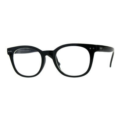 SA106 Womens Flower Print Plastic Horn Rim Reading Glasses Solid Black 2.5