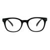 SA106 Womens Flower Print Plastic Horn Rim Reading Glasses Solid Black 2.5 view 2