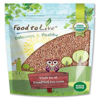 Food to Live Organic Buckwheat Kasha (Grechka, Toasted Whole Groats, Non-GMO, Kosher, Sirtfood, Bulk) by Food to Live 2 Pounds