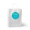 Andaz Press Personalized Out of Town Bags Round Circle Gift Labels Stickers, Welcome to Our Wedding Thanks for Traveling to Celebrate with Us, Aqua Turquoise, 40-Pack, Custom for Destination OOT view 3