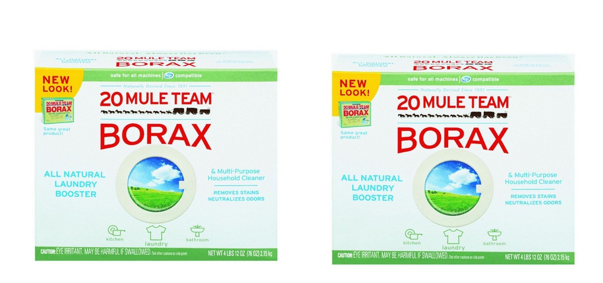 Borax 20 Mule Team Laundry Booster, Powder, 2 Packages(4 lbs)